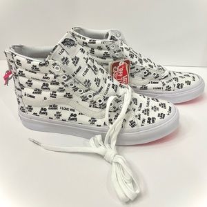 Vans SK8-Hi Slim Zip BARON VON FANCY White Black | Women’s 9.5, Men’s 8 | NEW